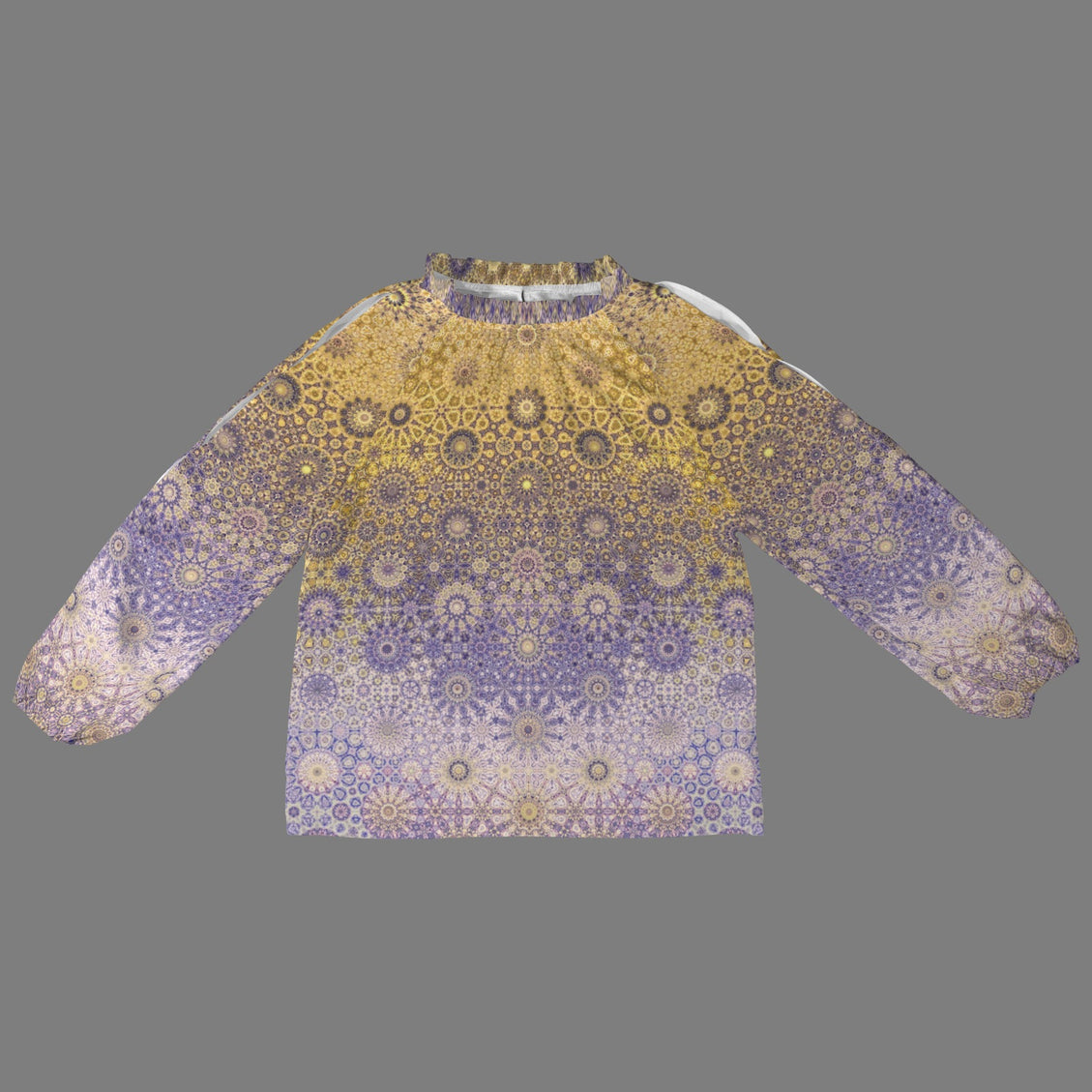 Long Slit Sleeve Blouse Gold and Lavendar Ombre
