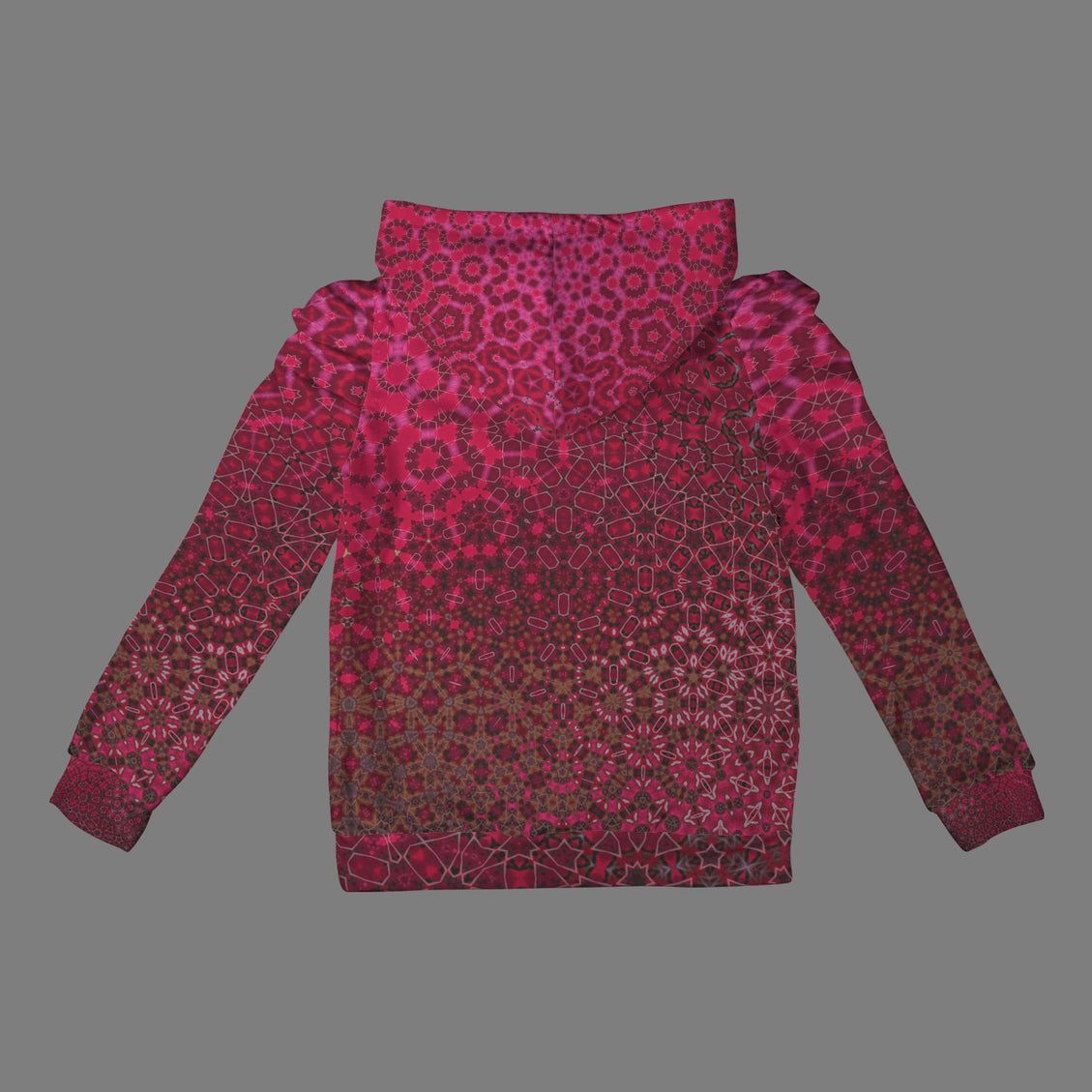 Puff Sleeve Hoodie Red Leaves Penrose