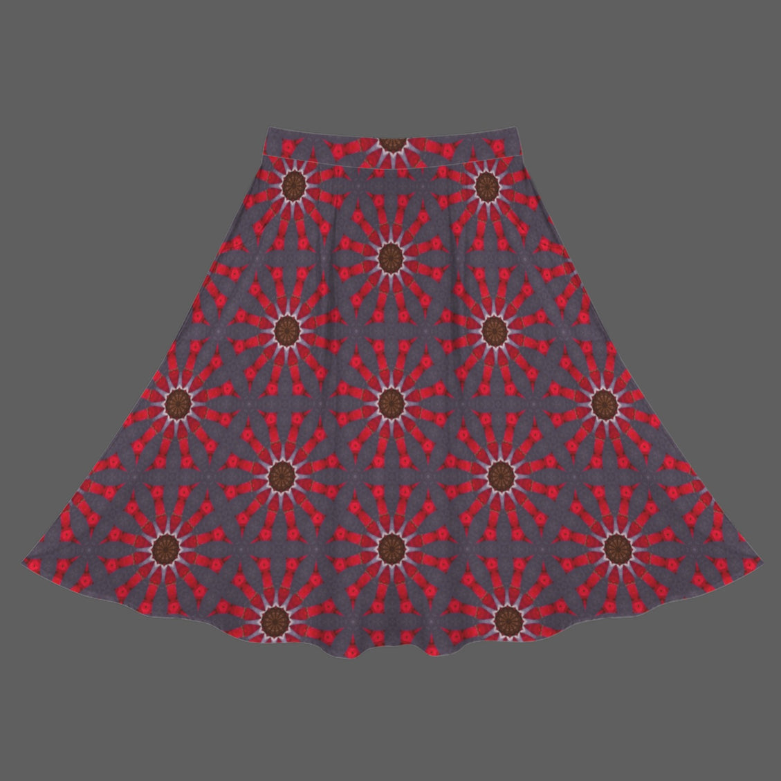 A Line Elastic Waist Skirt with Pockets Petunias