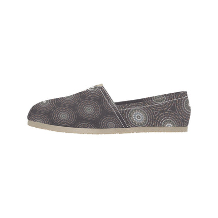 Espadrilles Canvas Charcoal Gray Circles