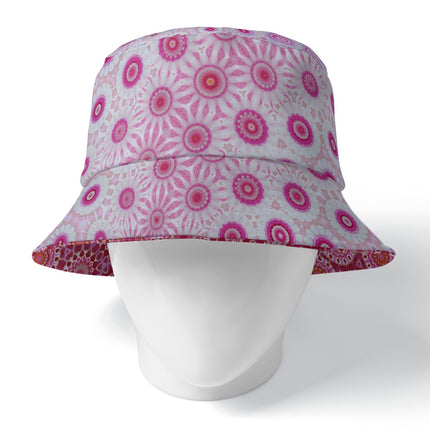 Bucket Hat Reversible Peonies Raspberry Swirl