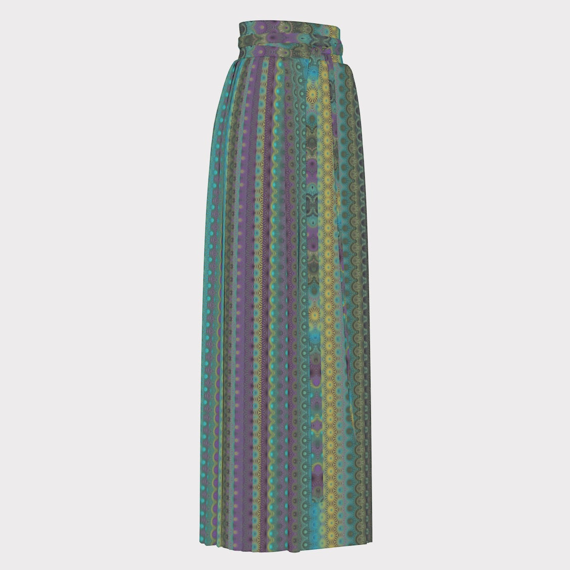 Traditional Chinese Pleated Skirt Peacock Feathers