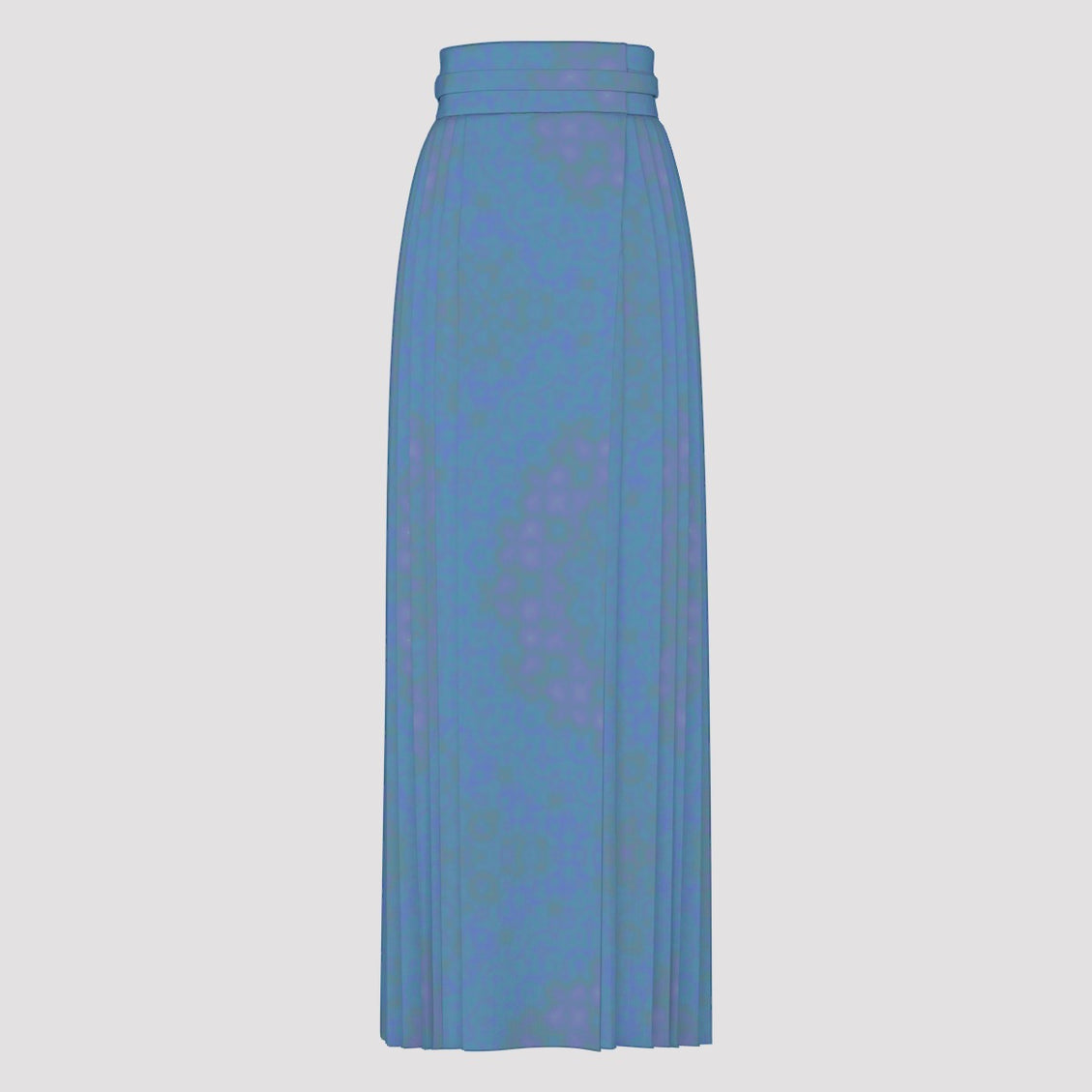 Traditional Chinese Pleated Skirt Blue Watercolor