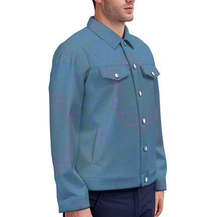 Unisex Jacket Blue Lavendar Green Watercolor