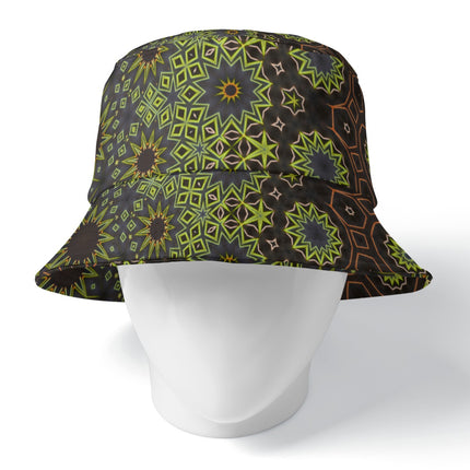 Bucket Hat Reversible Green Leaves Brown