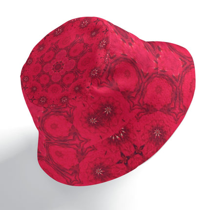 Bucket Hat Reversible Red Hollyhocks