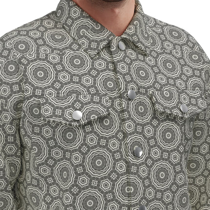 Unisex Jacket Gray and White Circles