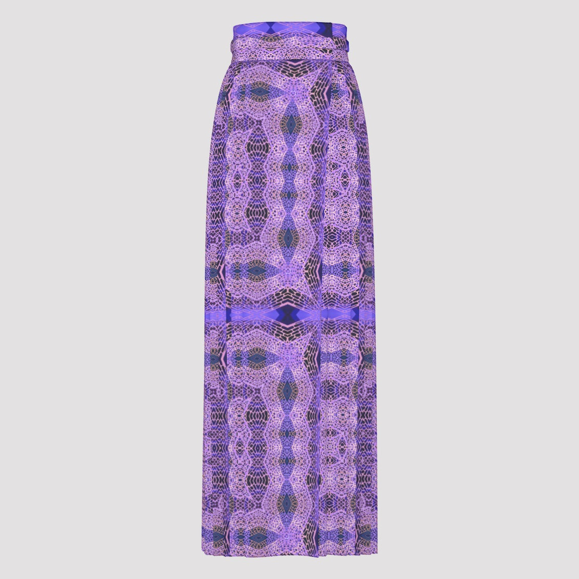 Traditional Chinese Pleated Skirt Purple and Black Geometric