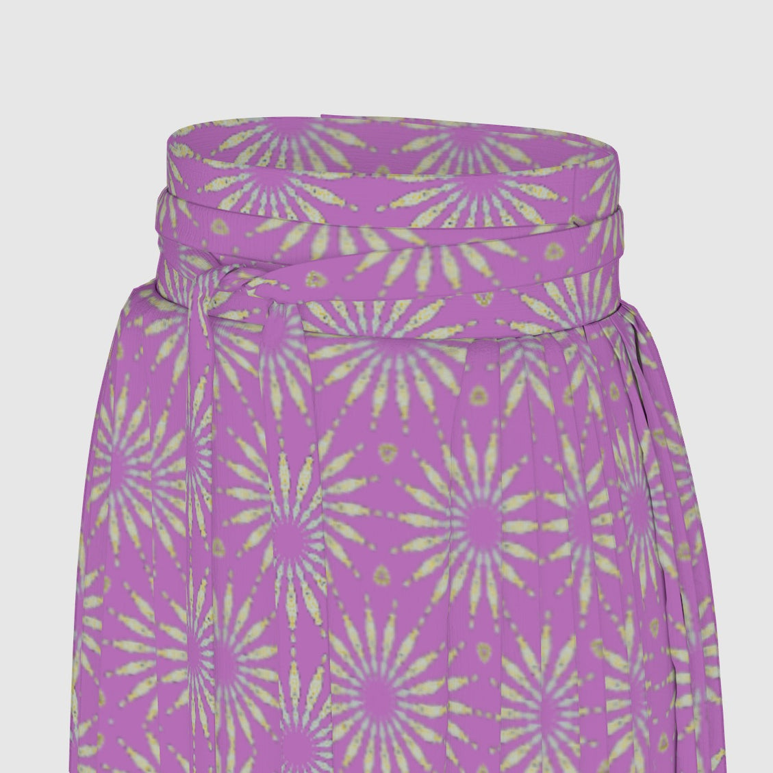 Traditional Chinese Pleated Skirt Fuchsia Starburst
