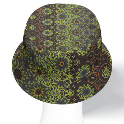 Bucket Hat Reversible Green Leaves Brown