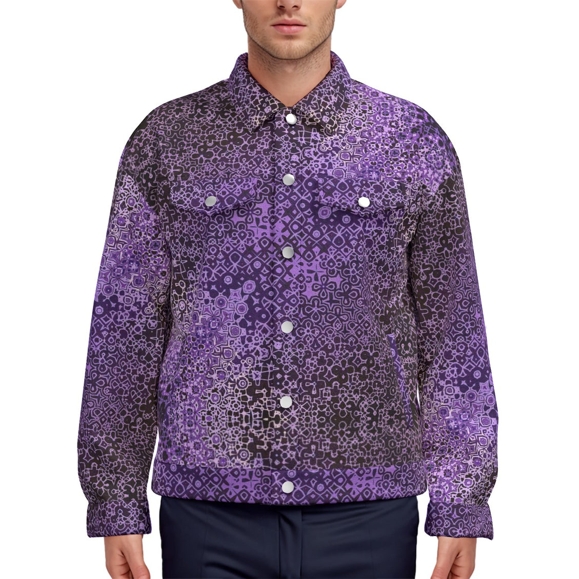 Unisex Jacket Purple Black Graphic