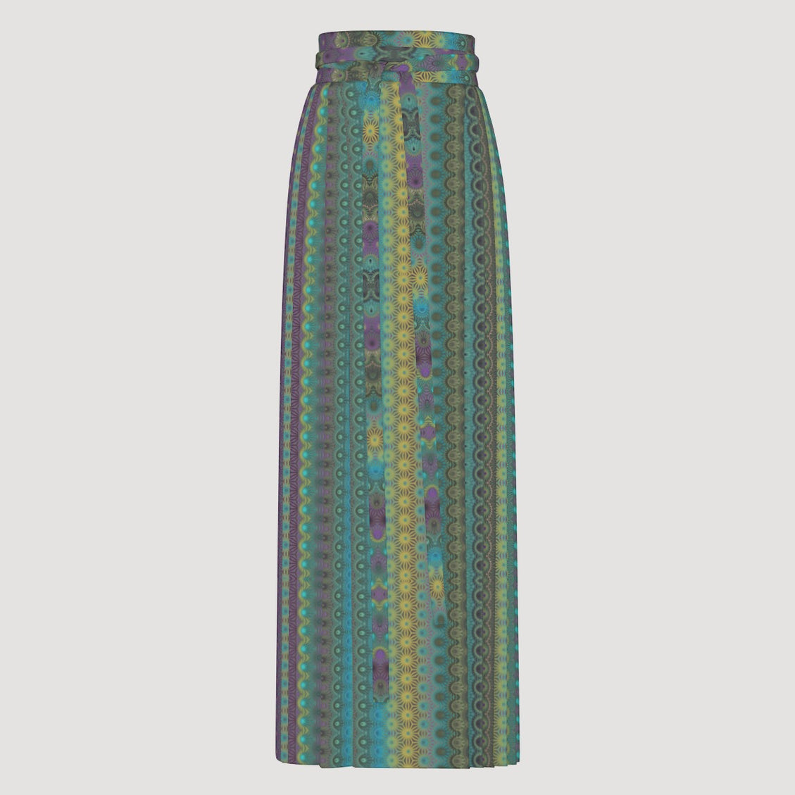 Traditional Chinese Pleated Skirt Peacock Feathers