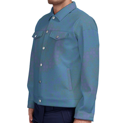 Unisex Jacket Blue Lavendar Green Watercolor