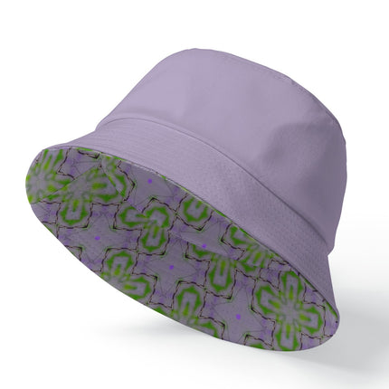 Bucket Hat Reversible Lavendar Green Graphic Dames Rocket