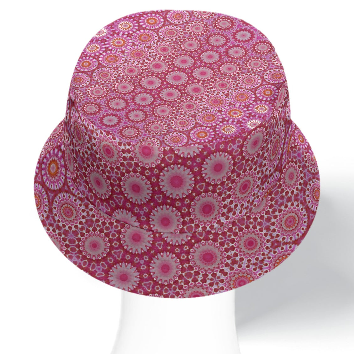 Bucket Hat Reversible Peonies Raspberry Swirl