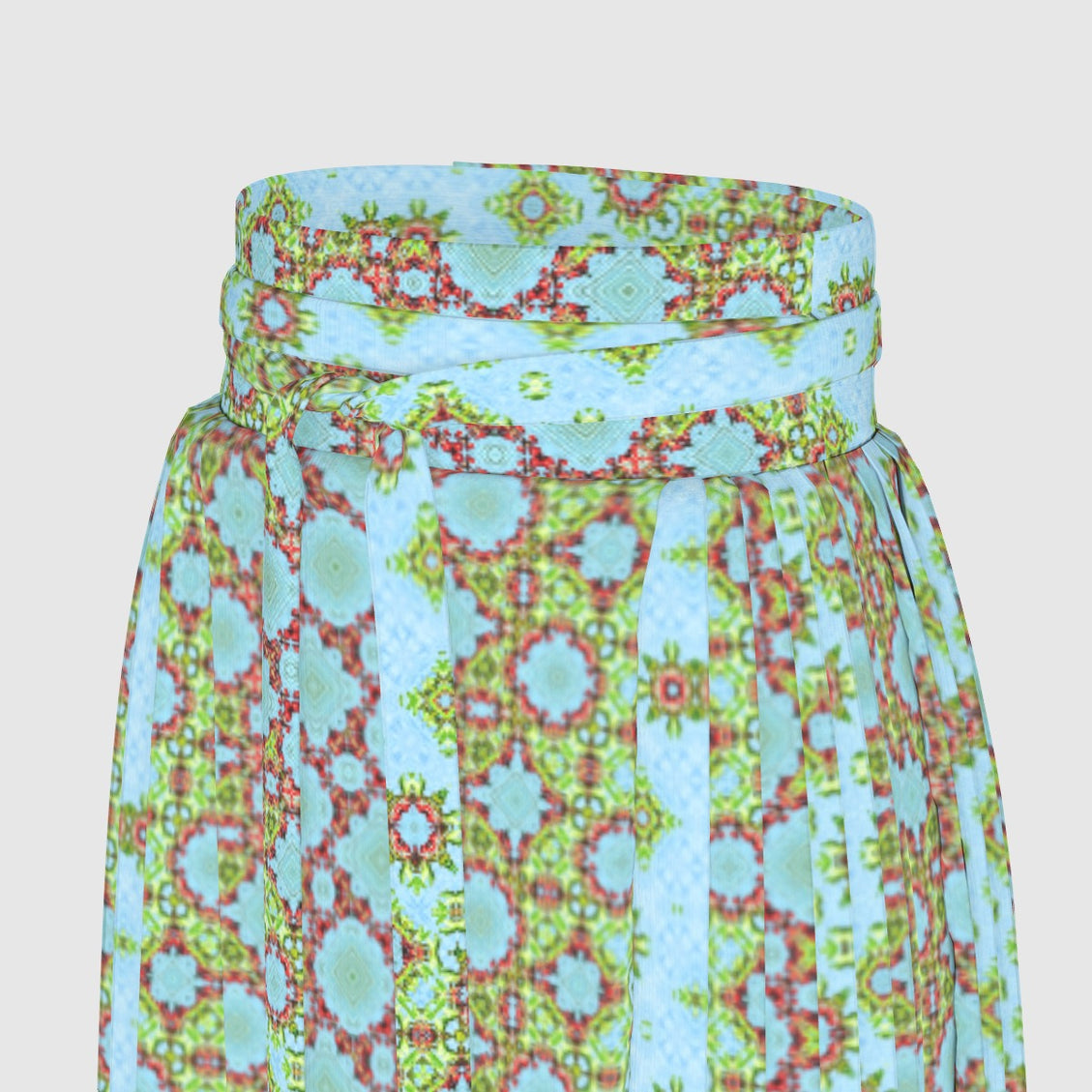 Traditional Chinese Pleated Skirt Buffalo Berries Blue Cascade