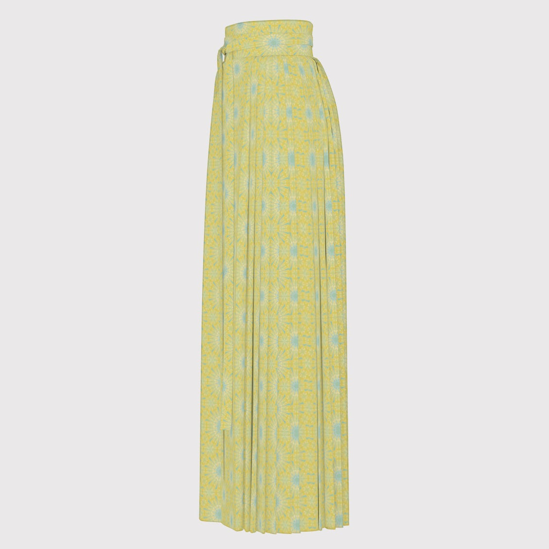 Traditional Chinese Pleated Skirt Yellow Coneflowers