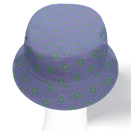 Bucket Hat Reversible Blue Lavendar Green Watercolor Dames Rocket Abstract