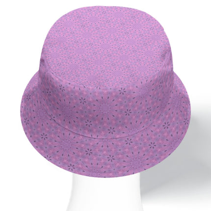 Bucket Hat Reversible Lavendar Flowers Pink