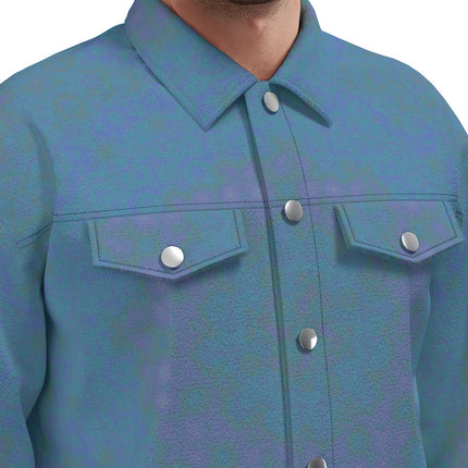 Unisex Jacket Blue Lavendar Green Watercolor