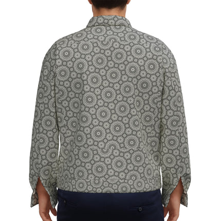 Unisex Jacket Gray and White Circles