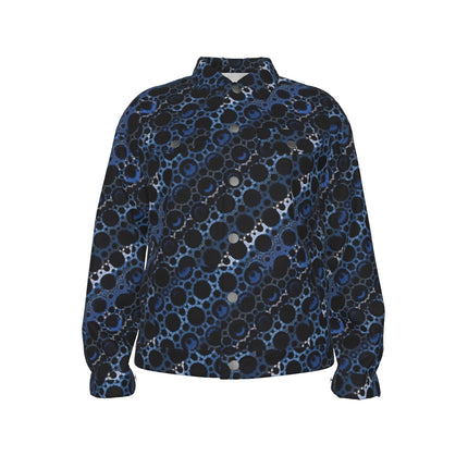 Unisex Jacket Black and Blue Graphic