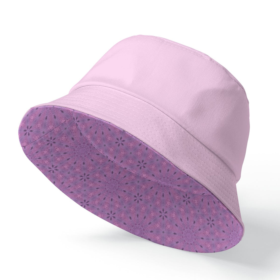 Bucket Hat Reversible Lavendar Flowers Pink