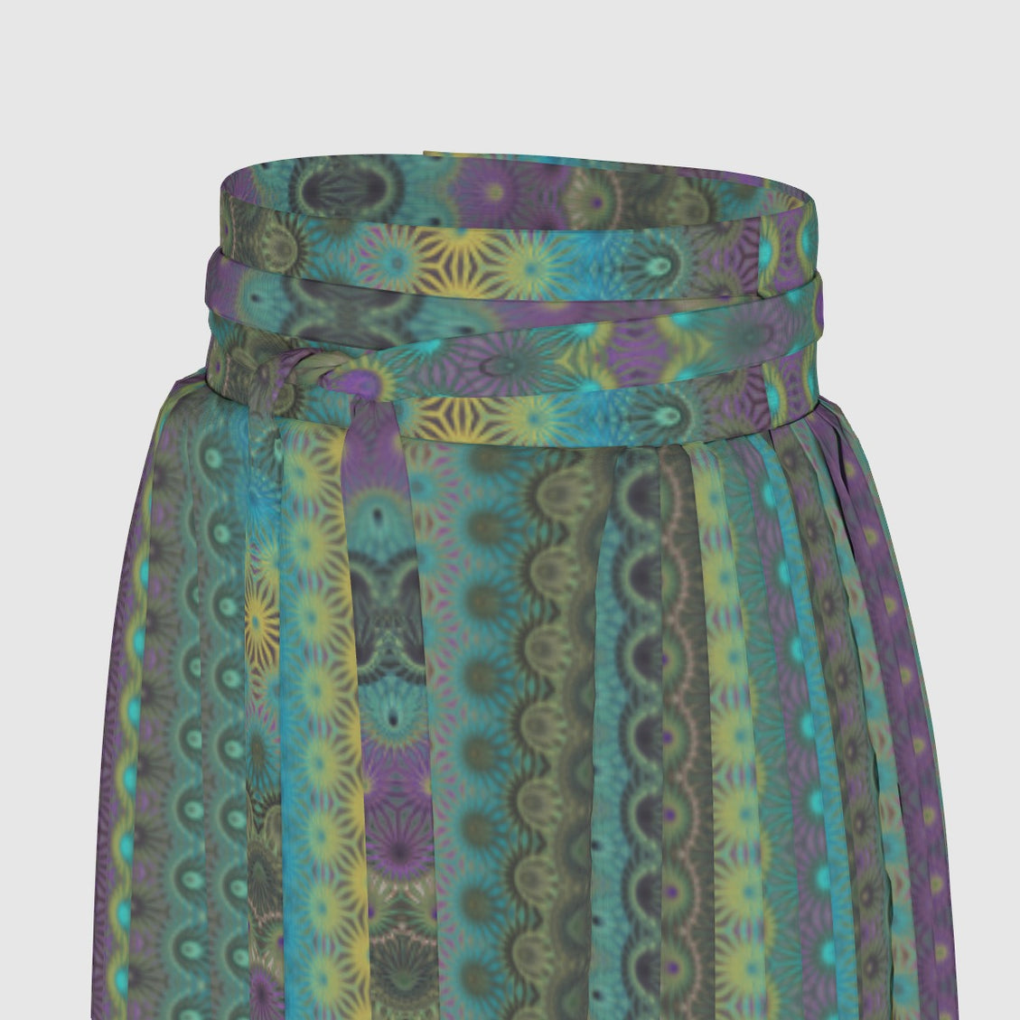 Traditional Chinese Pleated Skirt Peacock Feathers