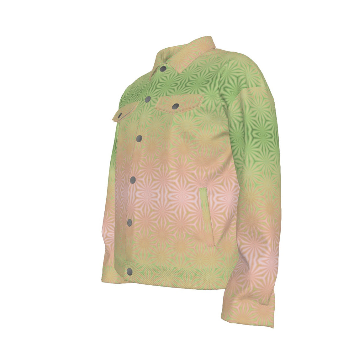 Unisex Jacket Green Tangerine Pink Ombre