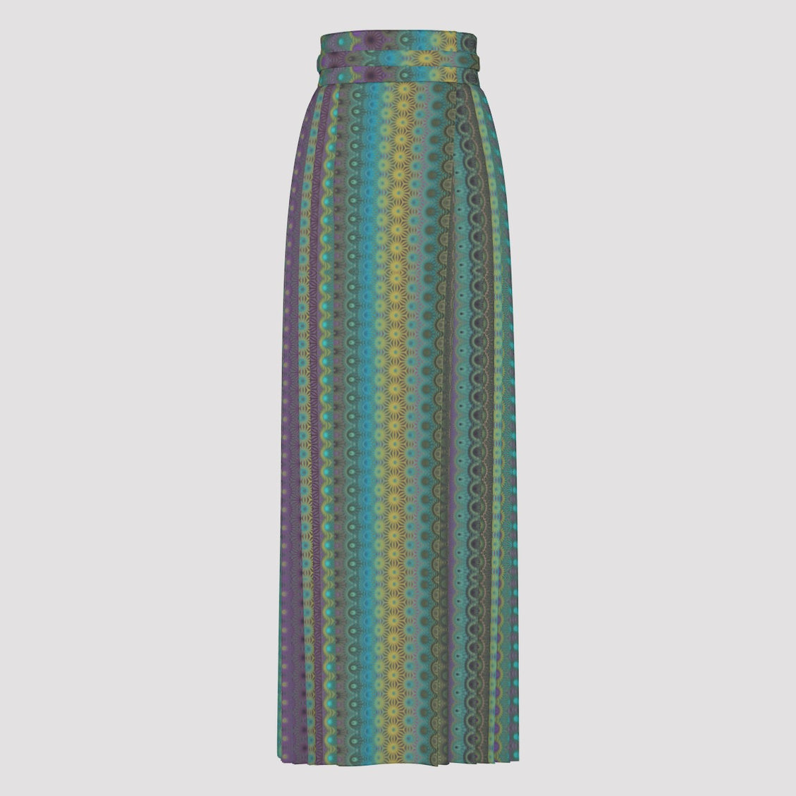 Traditional Chinese Pleated Skirt Peacock Feathers