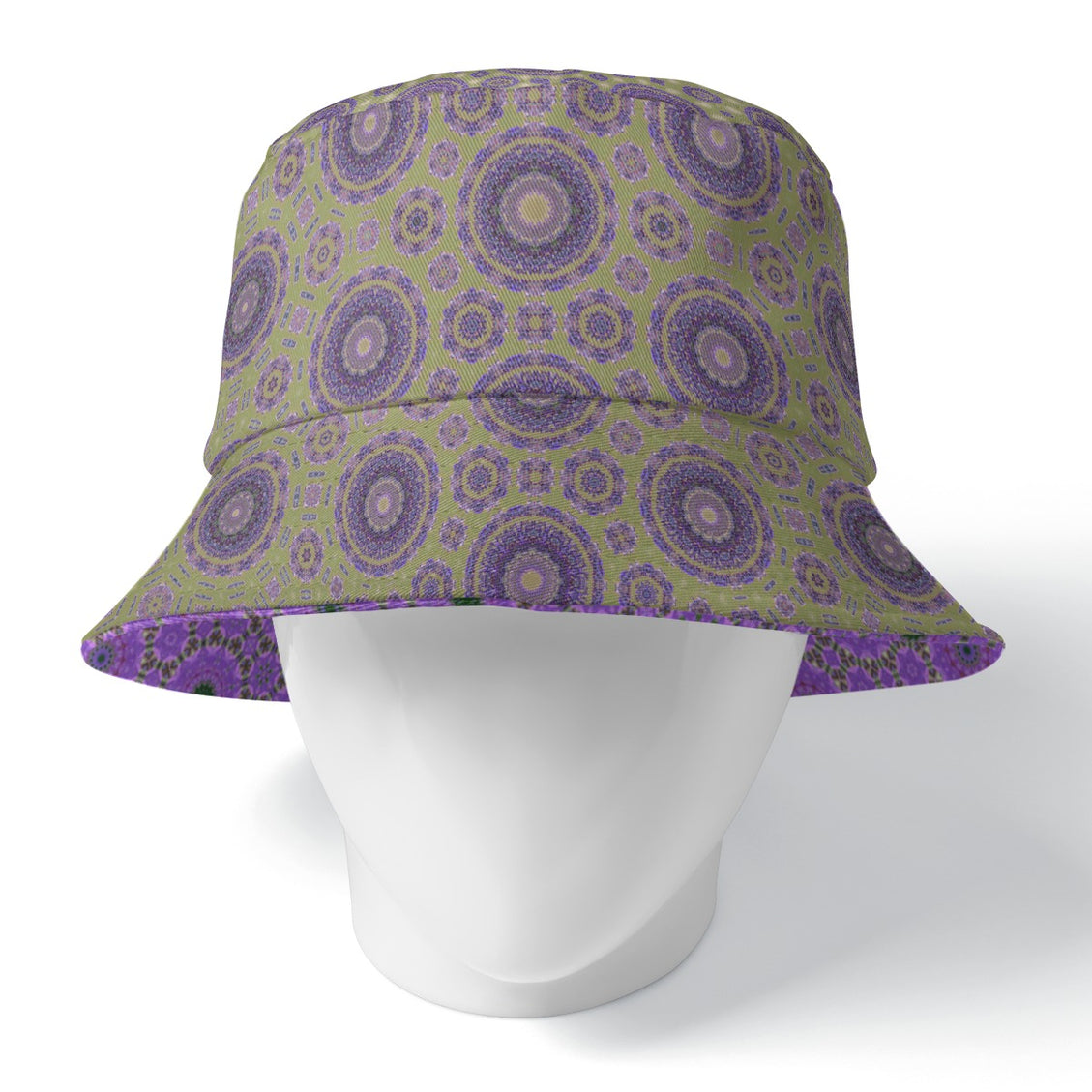 Bucket Hat Reversible Dames Rocket Green and Lavendar