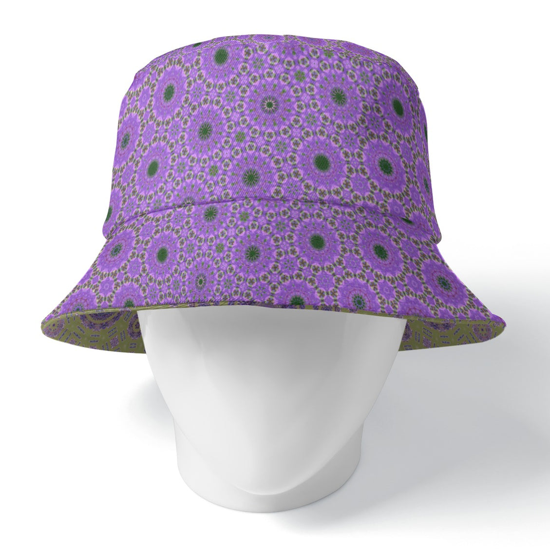 Bucket Hat Reversible Dames Rocket Green and Lavendar