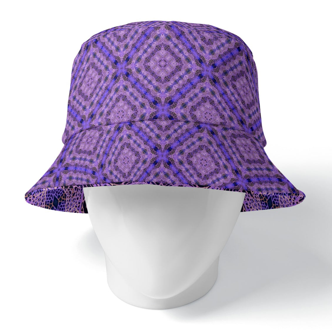 Bucket Hat Reversible Purple Plaid