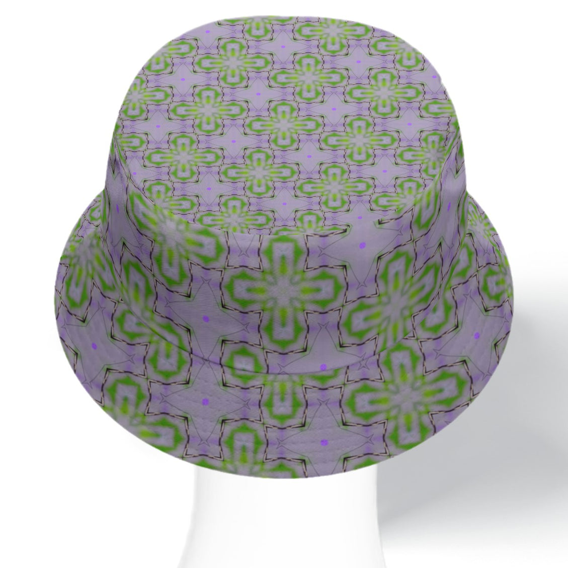 Bucket Hat Reversible Lavendar Green Graphic Dames Rocket