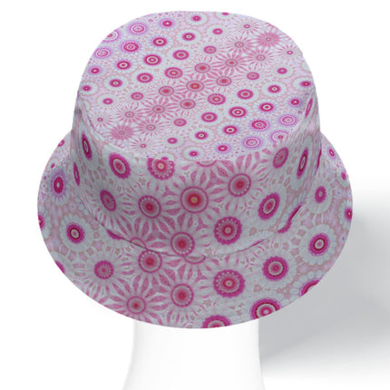 Bucket Hat Reversible Peonies Raspberry Swirl