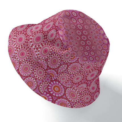 Bucket Hat Reversible Peonies Raspberry Swirl