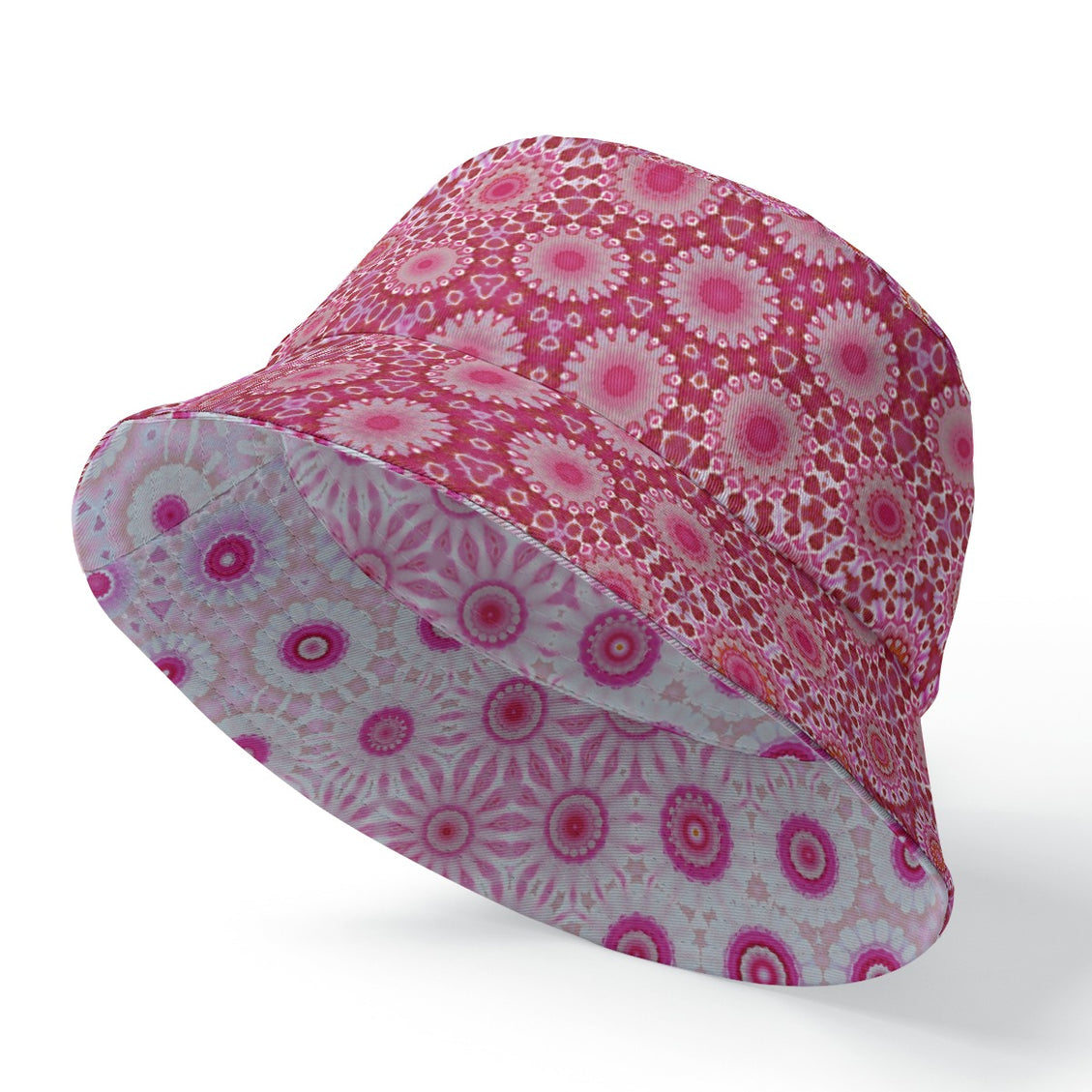 Bucket Hat Reversible Peonies Raspberry Swirl