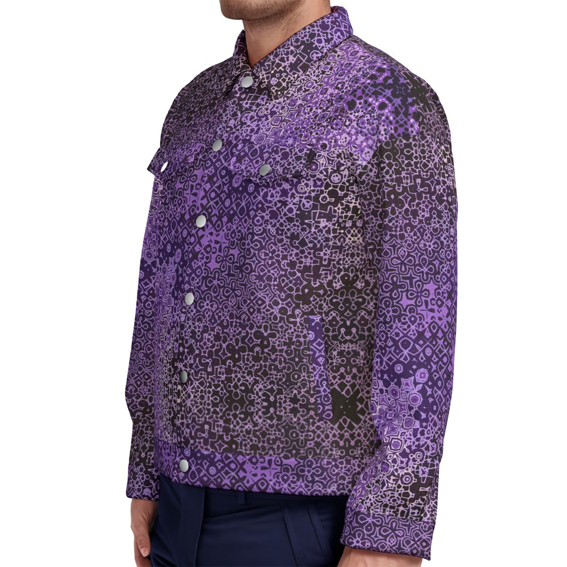 Unisex Jacket Purple Black Graphic