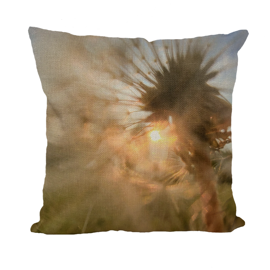 Dandelion in the Sun Throw Pillows