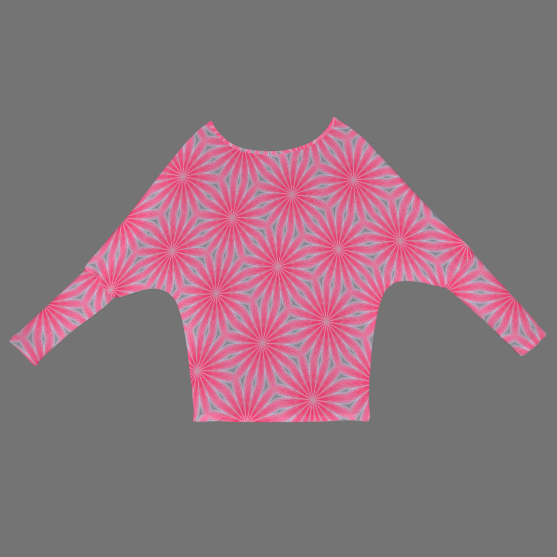 Batwing Long Sleeve Sweater Pink Butterfly Balm Swirl