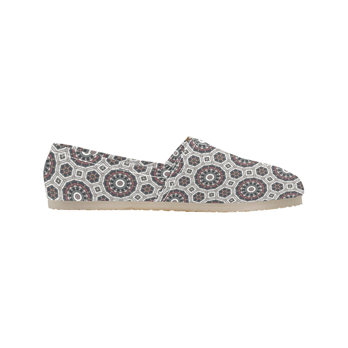 Espadrilles Canvas Carnival Tile Gray and Burgundy
