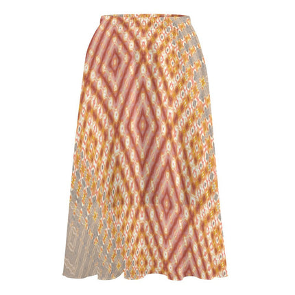 Layered Chiffon Skirt Badlands Taupe and Tangerine Plaid