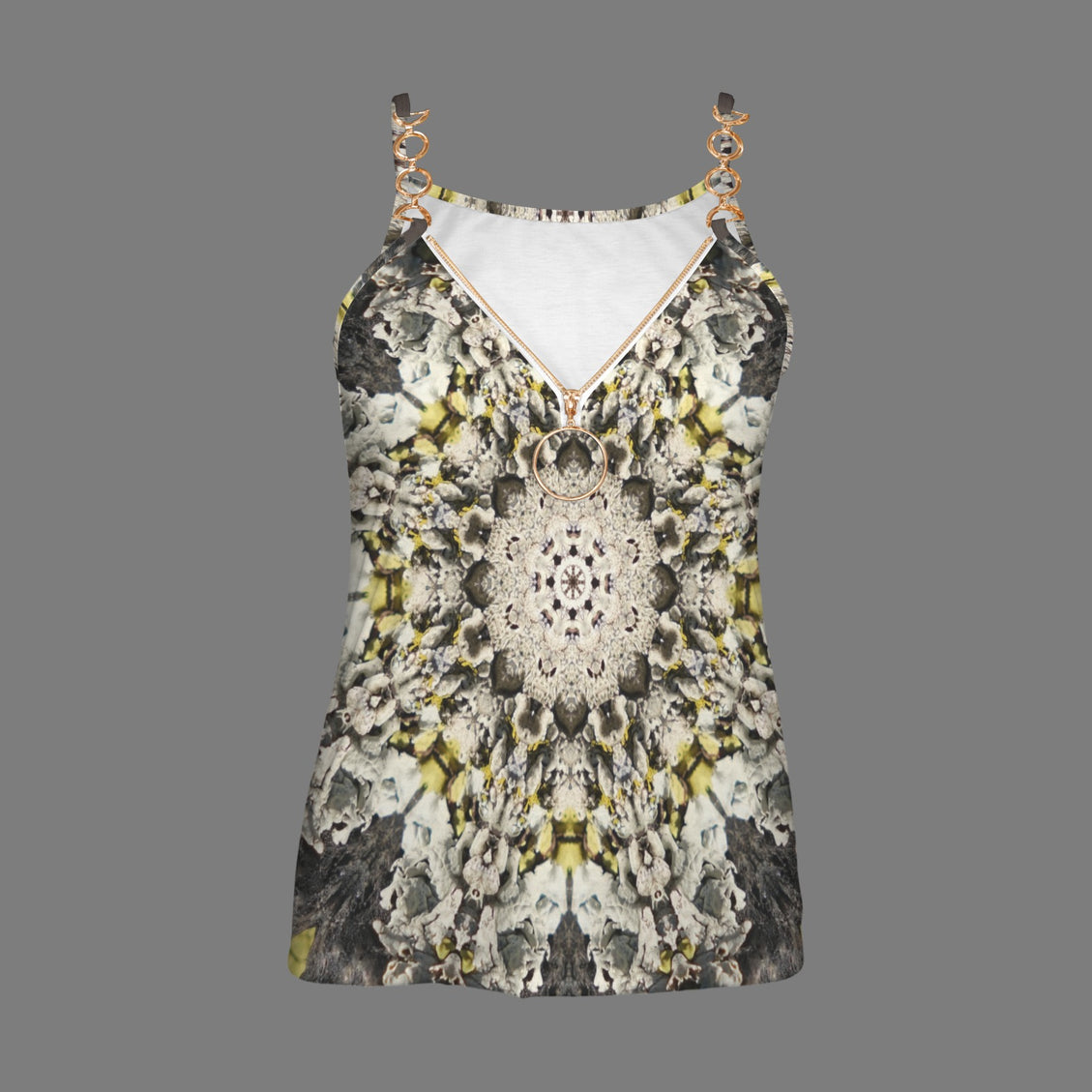 V Neck Chain Cami Lichen