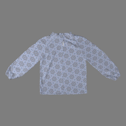 Long Slit Sleeve Blouse Blue Koi Fish