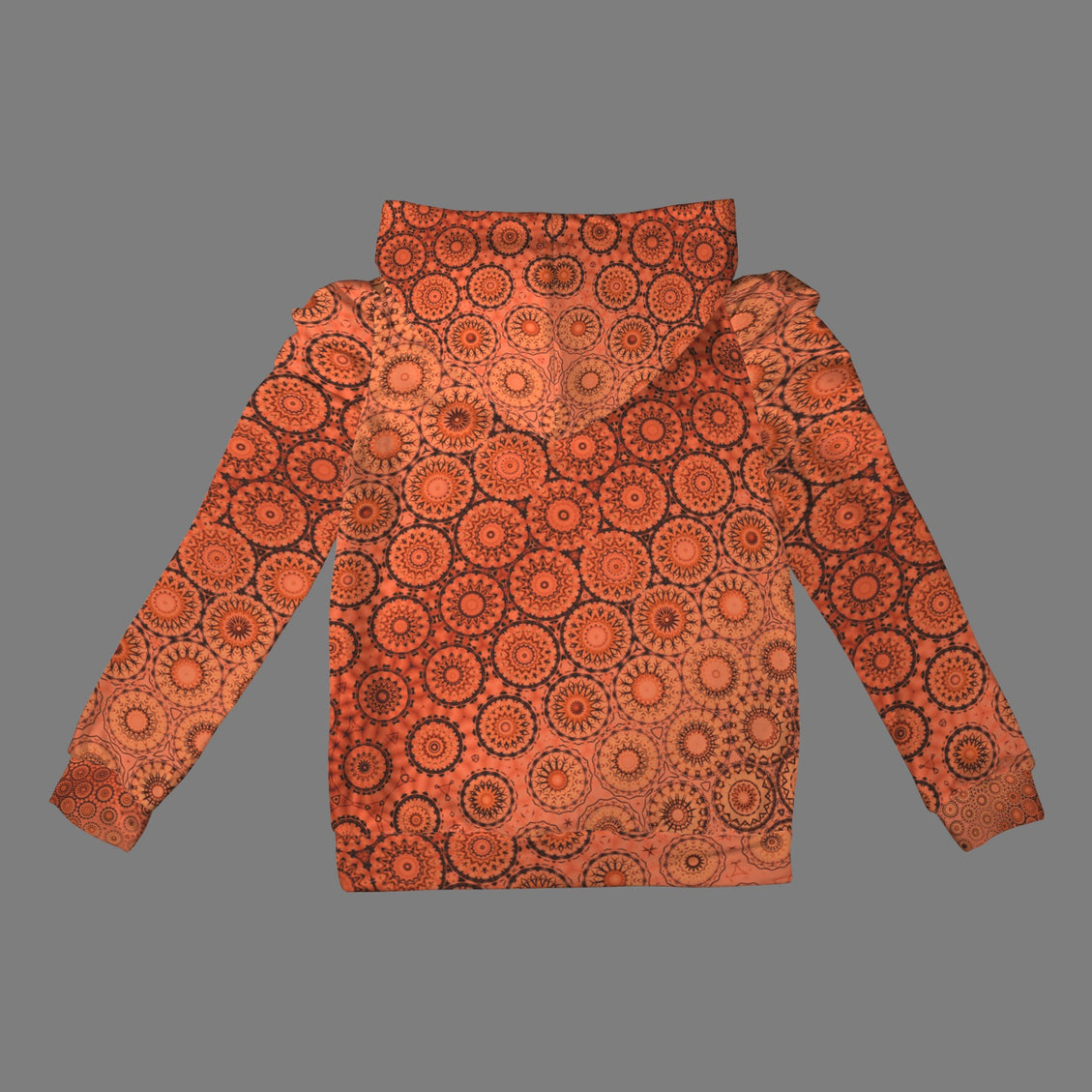Puff Sleeve Hoodie Orange Sunset