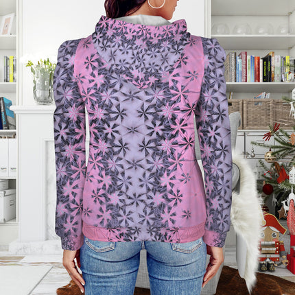 Puff Sleeve Hoodie Summerville Sunset Pink and Lavendar
