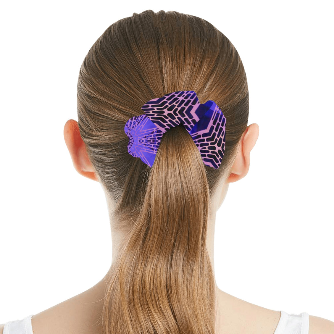 Scrunchie Purple Copper Black Geometric