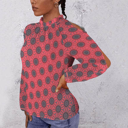 Long Slit Sleeve Blouse Red Sunset