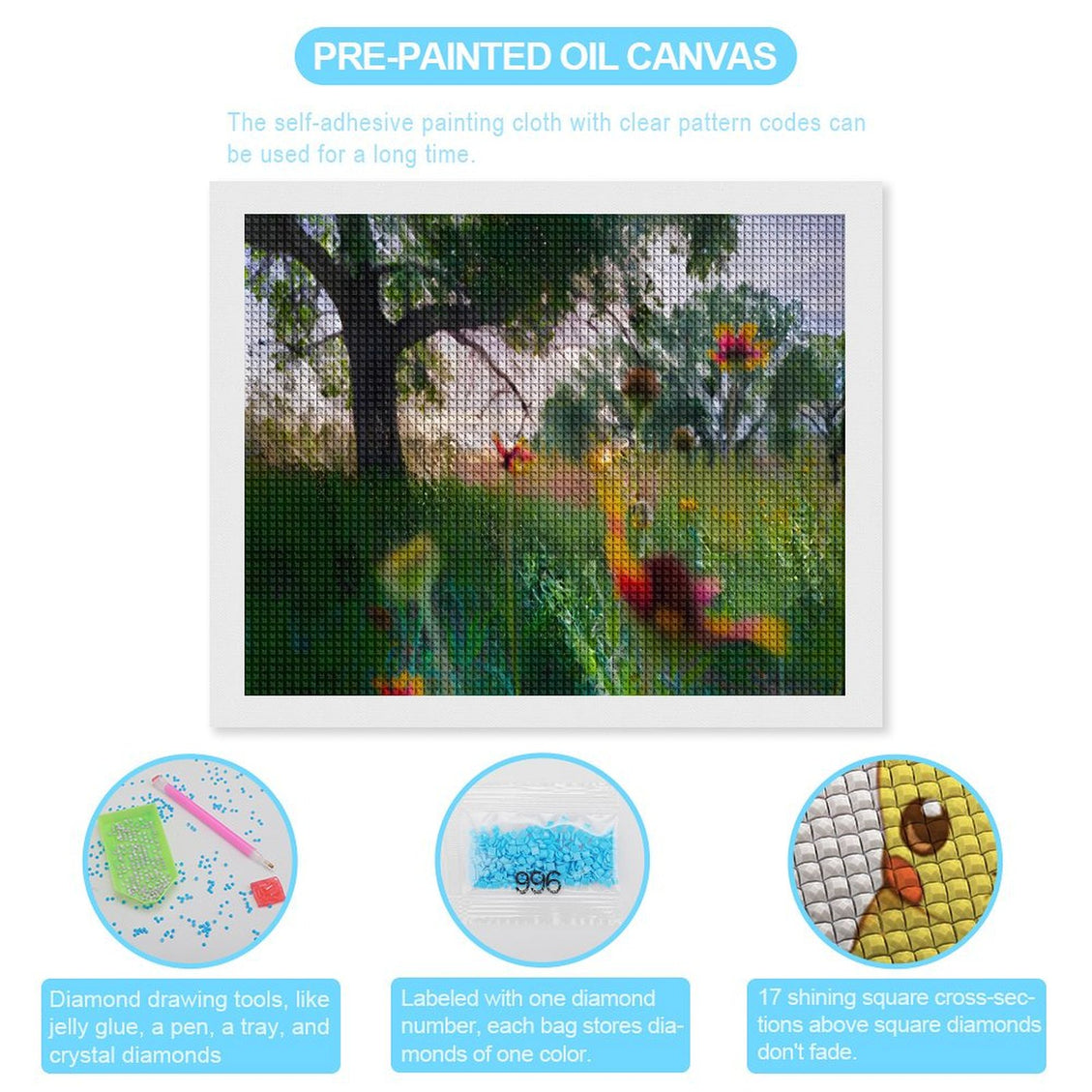 Design Diamond Painting 20"×16"(Horizontal) Wildflowers on the North Grand River