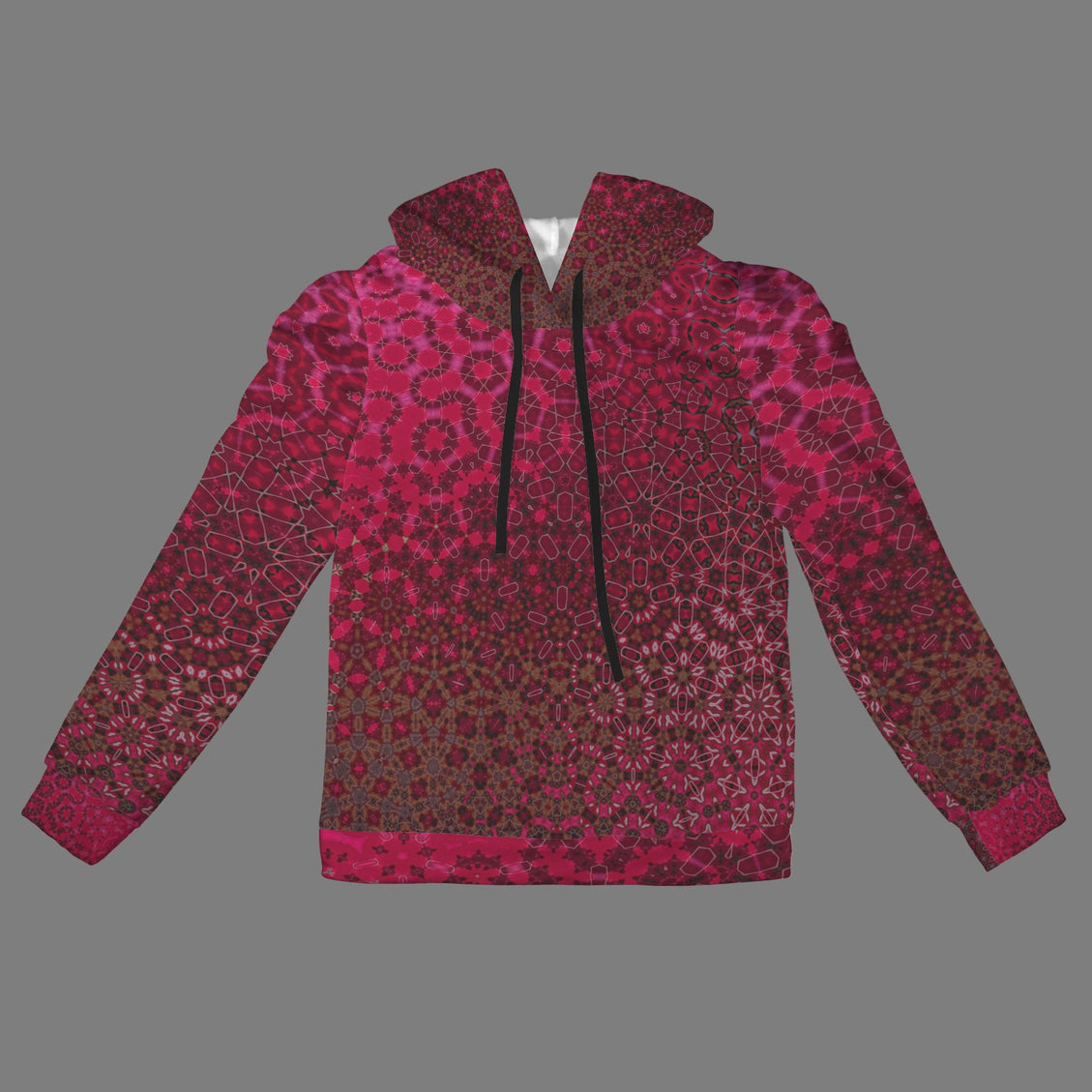 Puff Sleeve Hoodie Red Leaves Penrose